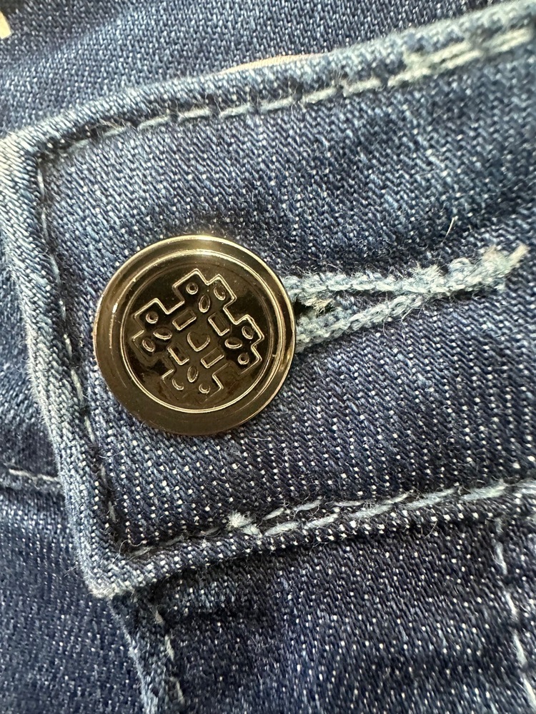 Laurie Felt Los Angeles Jeans Women Sz 10 Blue Flare Frayed Hem 5-Pocket Stretch - Picture 10 of 15